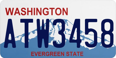 WA license plate ATW3458