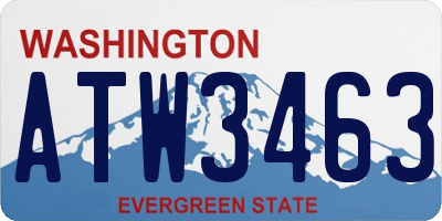 WA license plate ATW3463