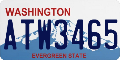 WA license plate ATW3465