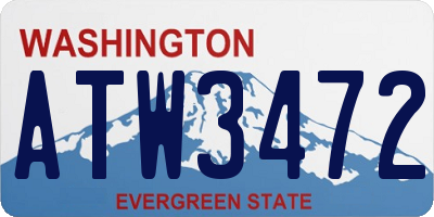 WA license plate ATW3472