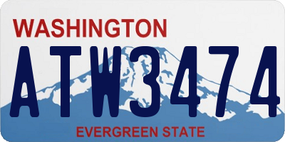 WA license plate ATW3474