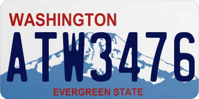 WA license plate ATW3476