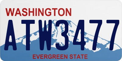 WA license plate ATW3477