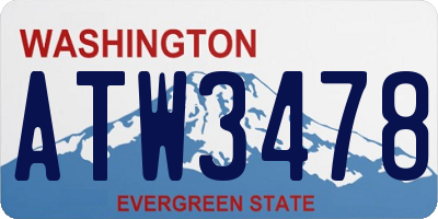 WA license plate ATW3478