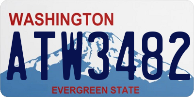 WA license plate ATW3482