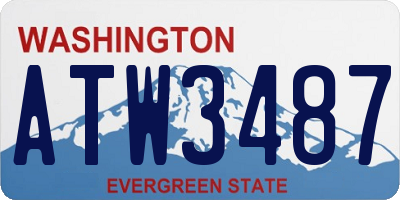 WA license plate ATW3487
