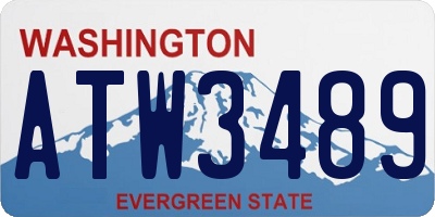 WA license plate ATW3489