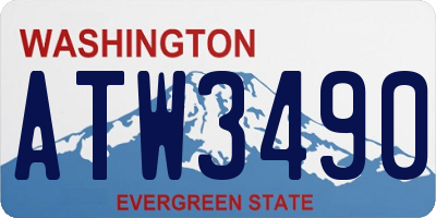 WA license plate ATW3490