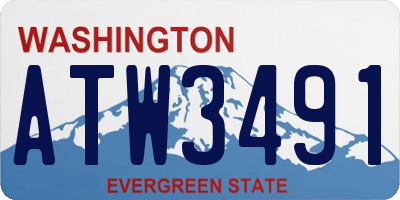WA license plate ATW3491