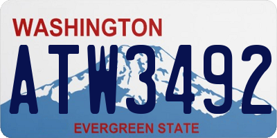WA license plate ATW3492