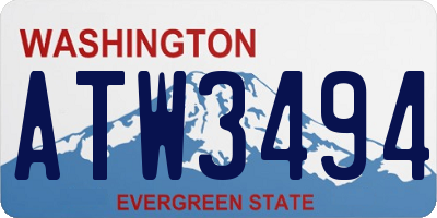 WA license plate ATW3494