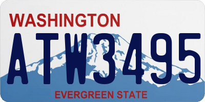 WA license plate ATW3495