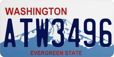 WA license plate ATW3496