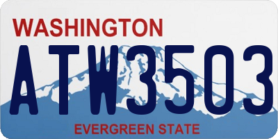 WA license plate ATW3503