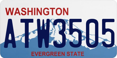 WA license plate ATW3505