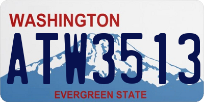 WA license plate ATW3513