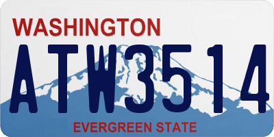 WA license plate ATW3514