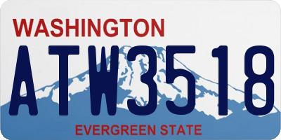 WA license plate ATW3518