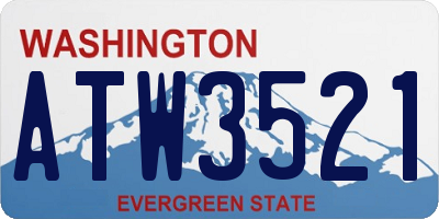 WA license plate ATW3521