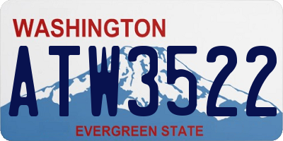 WA license plate ATW3522