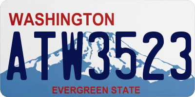 WA license plate ATW3523
