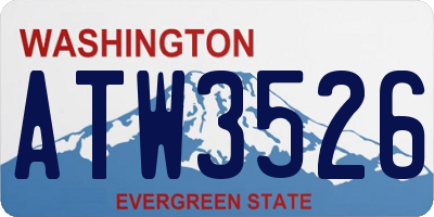 WA license plate ATW3526