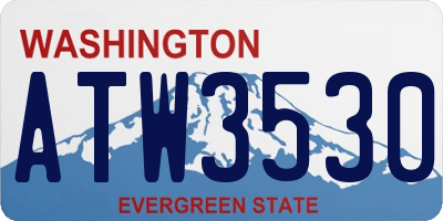 WA license plate ATW3530