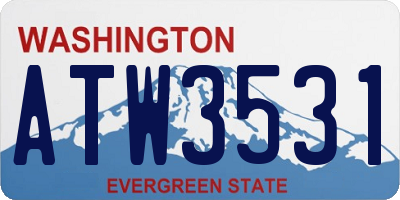 WA license plate ATW3531