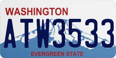 WA license plate ATW3533
