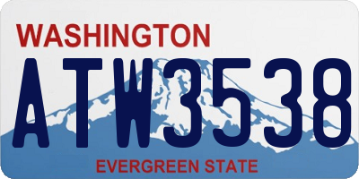 WA license plate ATW3538