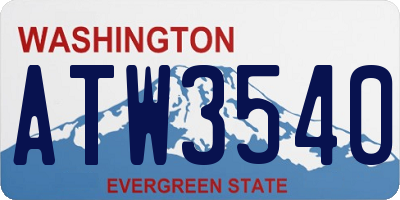 WA license plate ATW3540