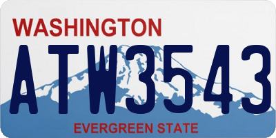 WA license plate ATW3543