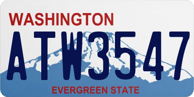 WA license plate ATW3547