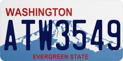 WA license plate ATW3549