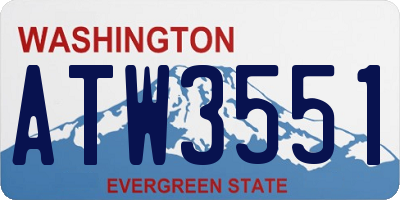 WA license plate ATW3551