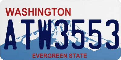 WA license plate ATW3553