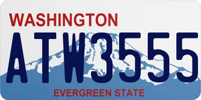 WA license plate ATW3555