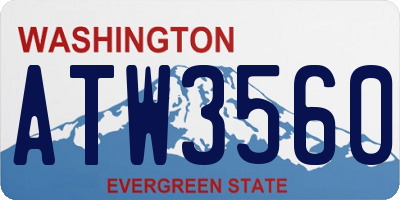 WA license plate ATW3560