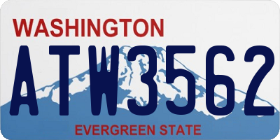 WA license plate ATW3562