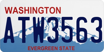 WA license plate ATW3563
