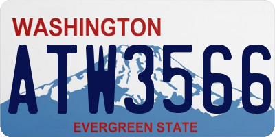 WA license plate ATW3566