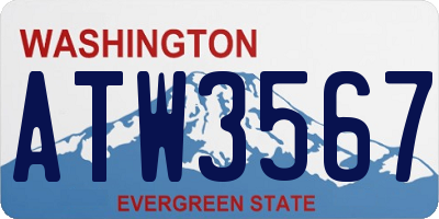 WA license plate ATW3567