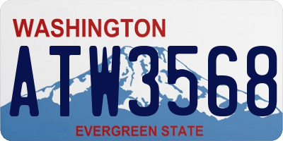 WA license plate ATW3568