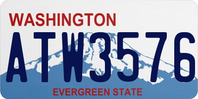 WA license plate ATW3576