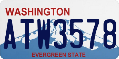 WA license plate ATW3578