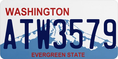 WA license plate ATW3579