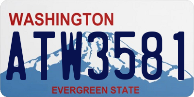 WA license plate ATW3581