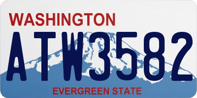 WA license plate ATW3582