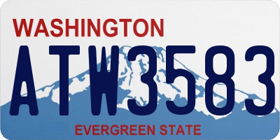 WA license plate ATW3583
