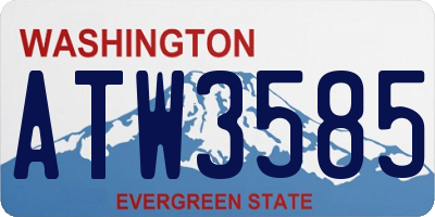 WA license plate ATW3585